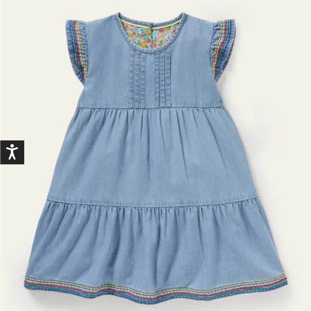 Mini Boden rainbow stitch tunic